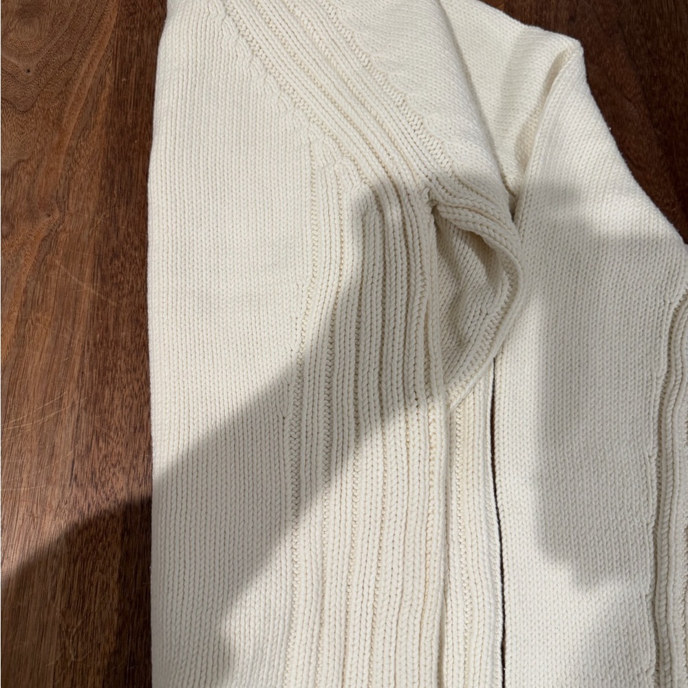 White + Warren Men's Ivory Crewneck Sweater - Picture 4 of 4